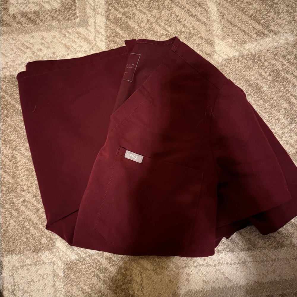 Figs Burgundy Catarina Top